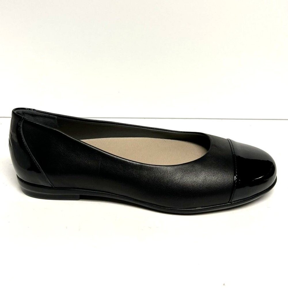 SAS Womens Scenic Cap Toe Slip-On Flats Black Size 11 W